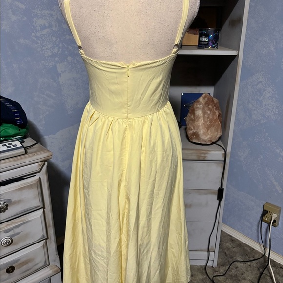 Marthea Yellow Corset Midi Dress Bustier Sundress Cottagecore XS NWT - Picture 9 of 13